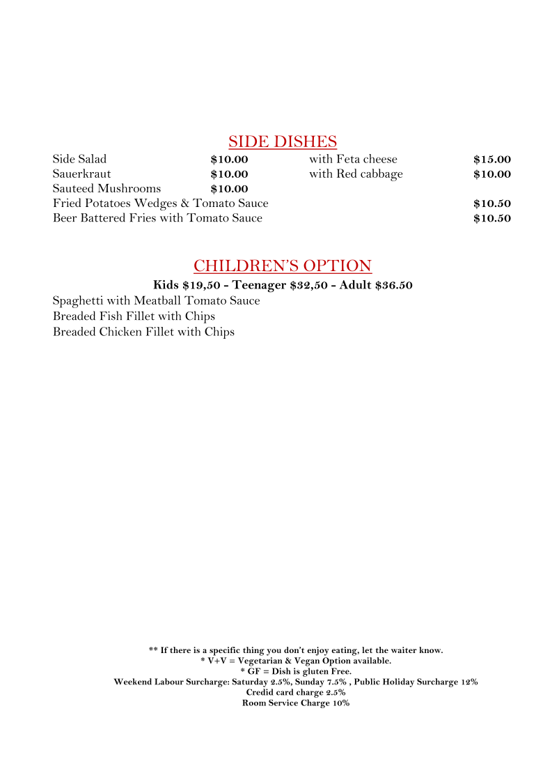 Menu, Chefingo's Restaurant & Wine Lounge