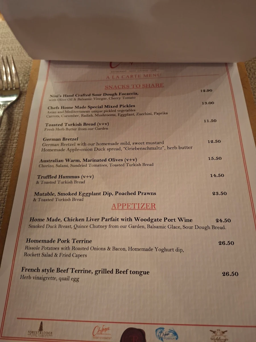Menu, Chefingo's Restaurant & Wine Lounge