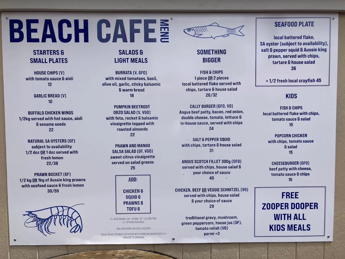 Menu, Caledonian Inn