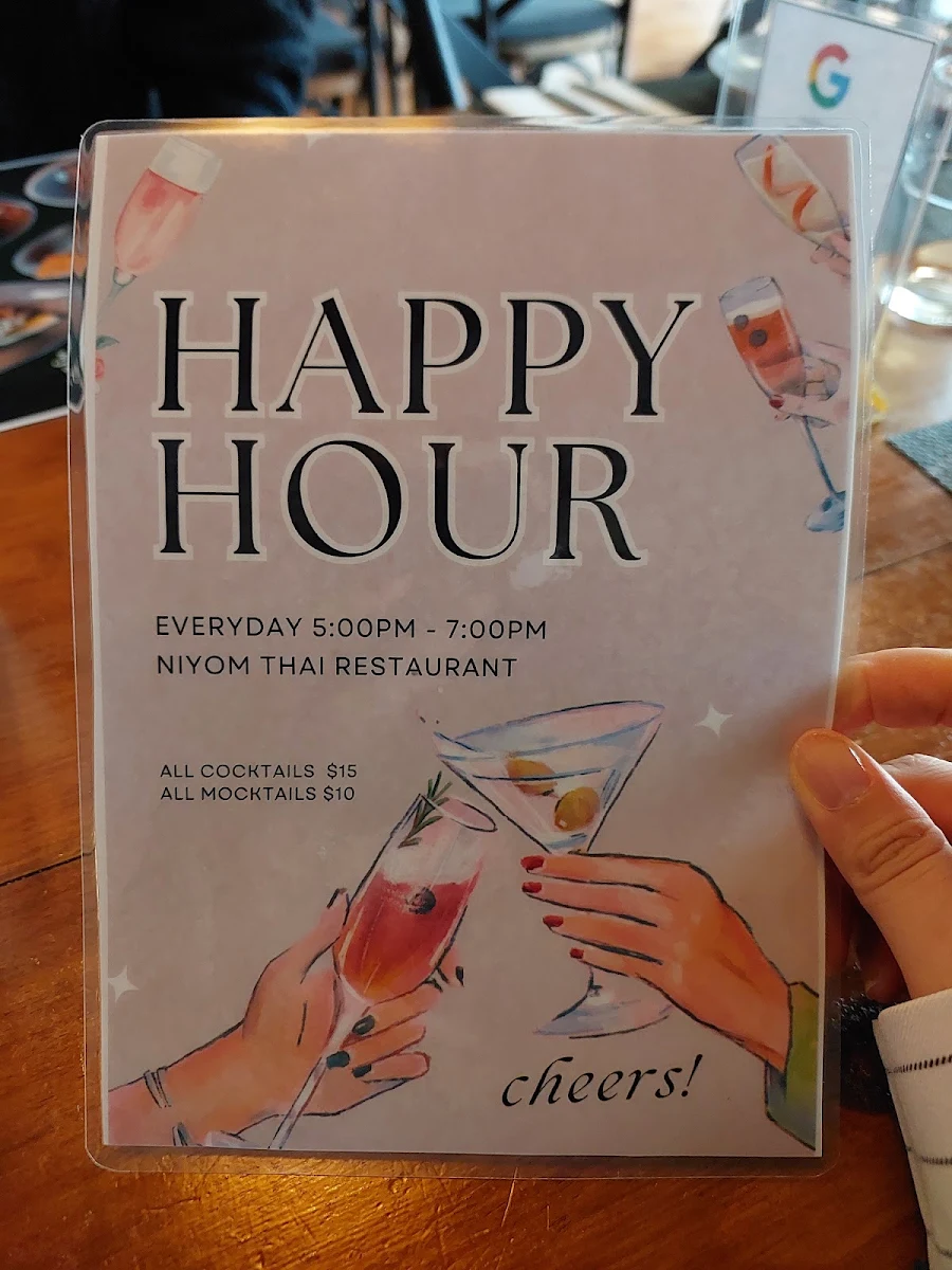 Menu, Niyom Thai Restaurant - Creative Thai Cuisine in Brighton East