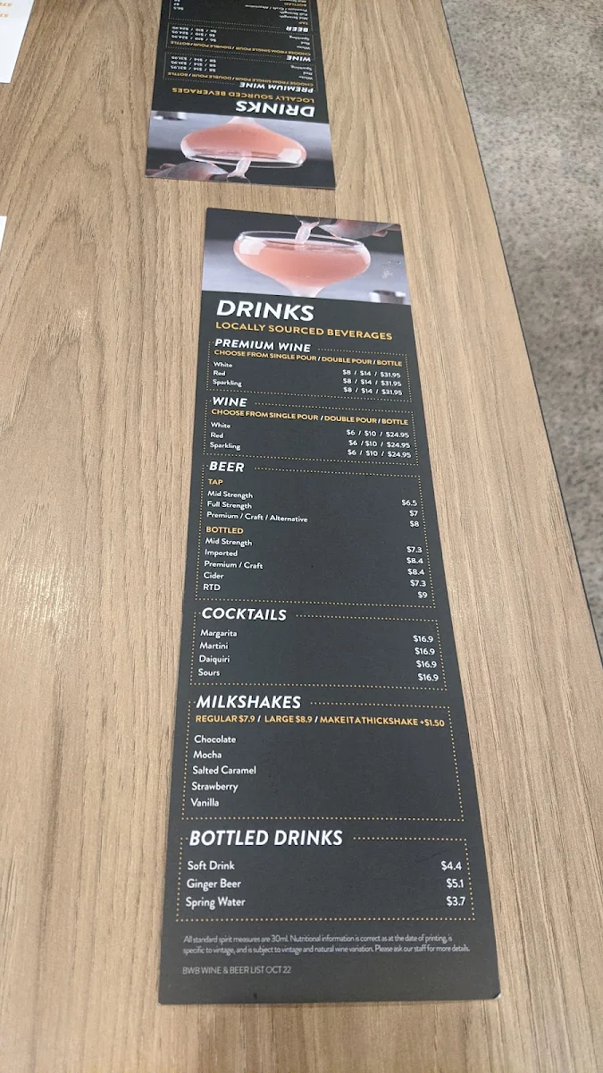 Menu, Burgers With Bite Sydney Olympic Park