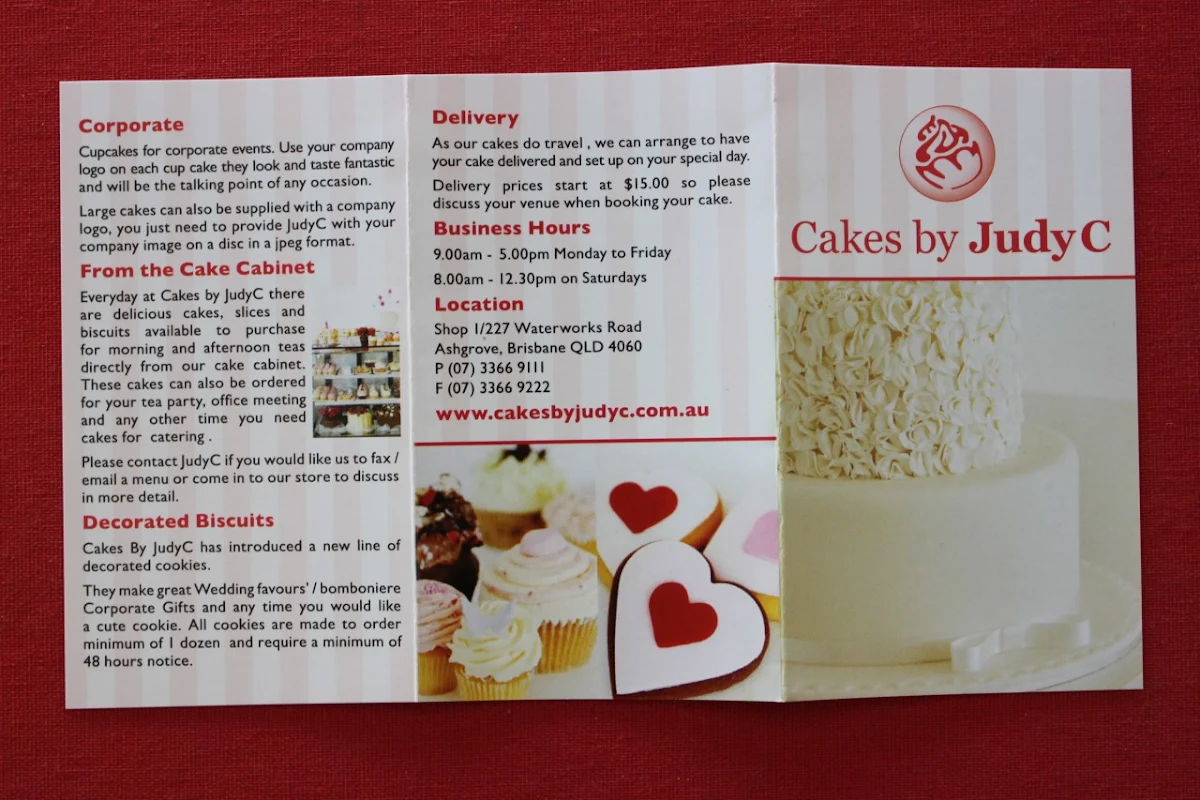Menu, Cakes by Judy C
