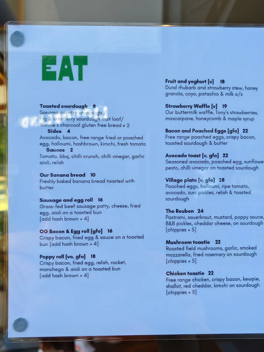 Menu, Poppy Lane