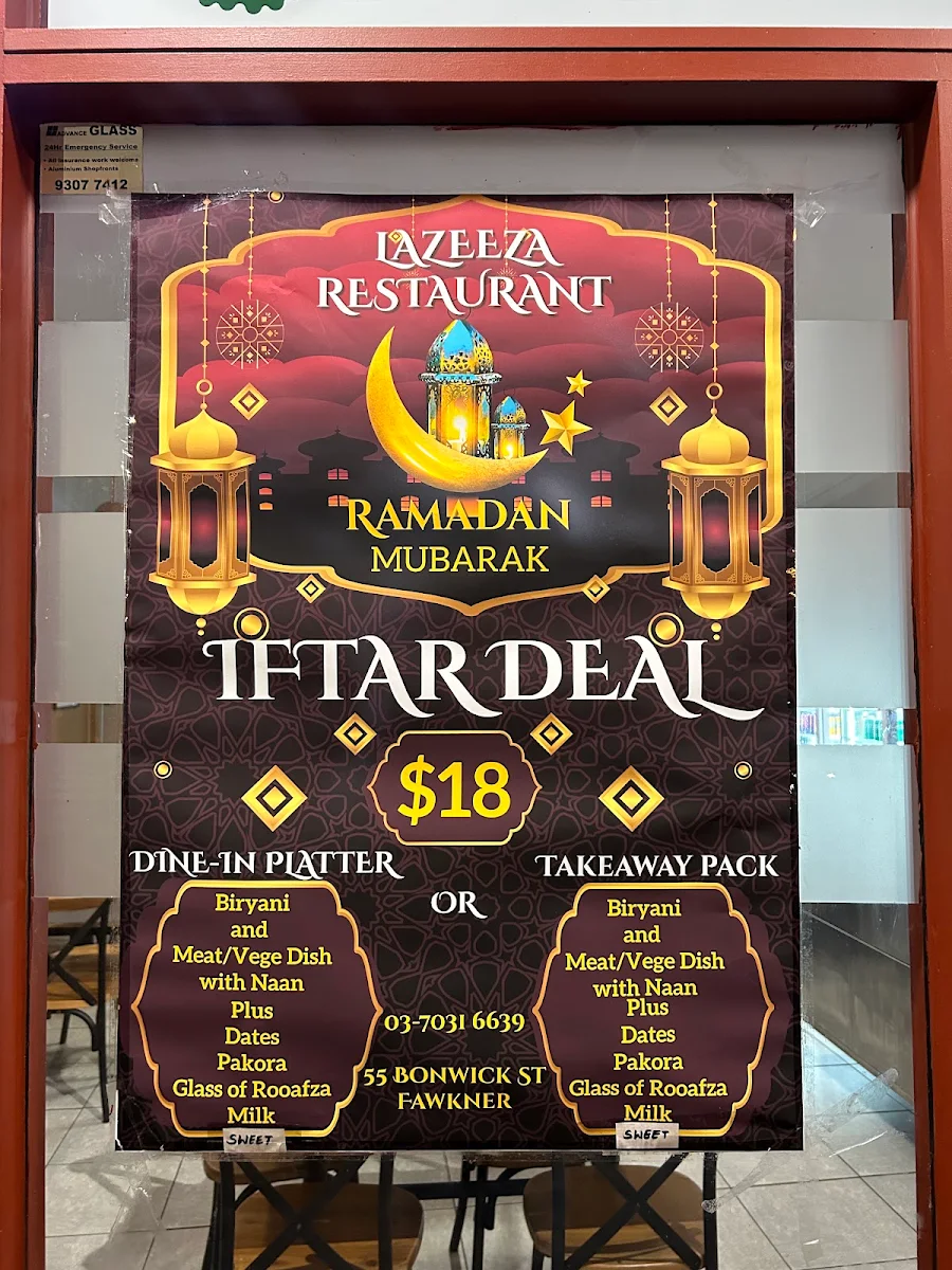 Menu, Lazeeza Restaurant ®
