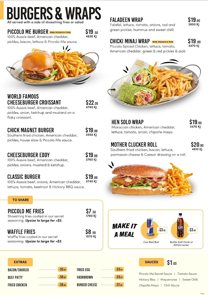 Menu, Piccolo Me 121 henry st