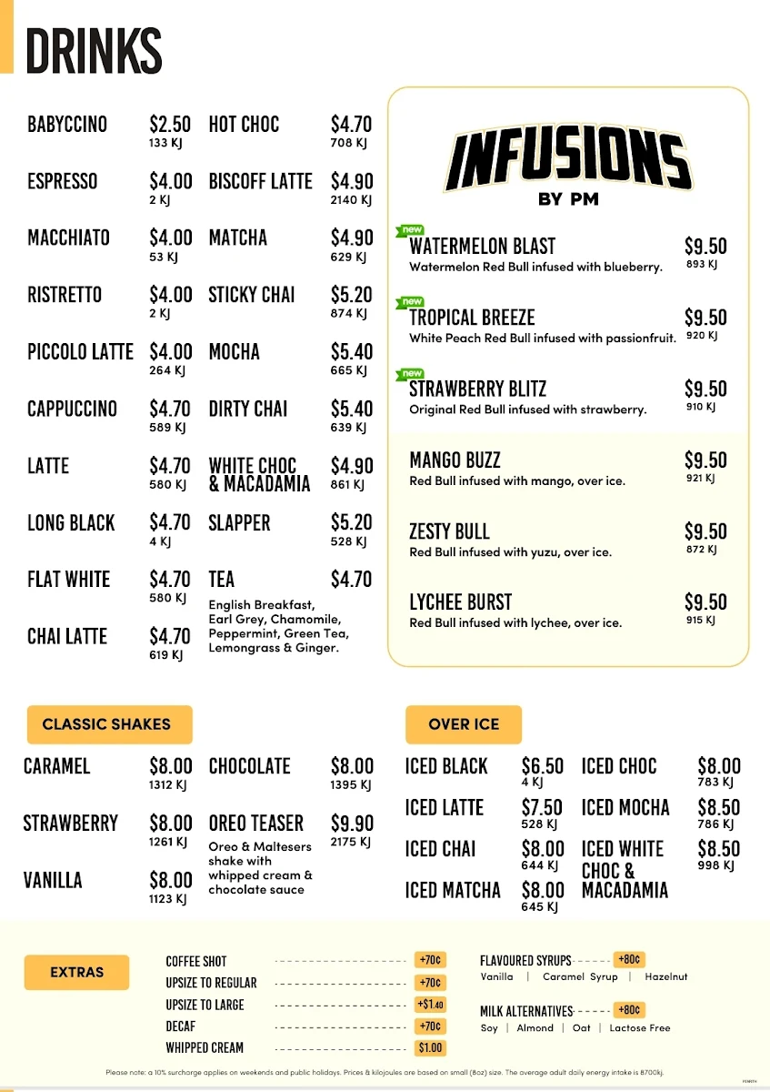 Menu, Piccolo Me 121 henry st