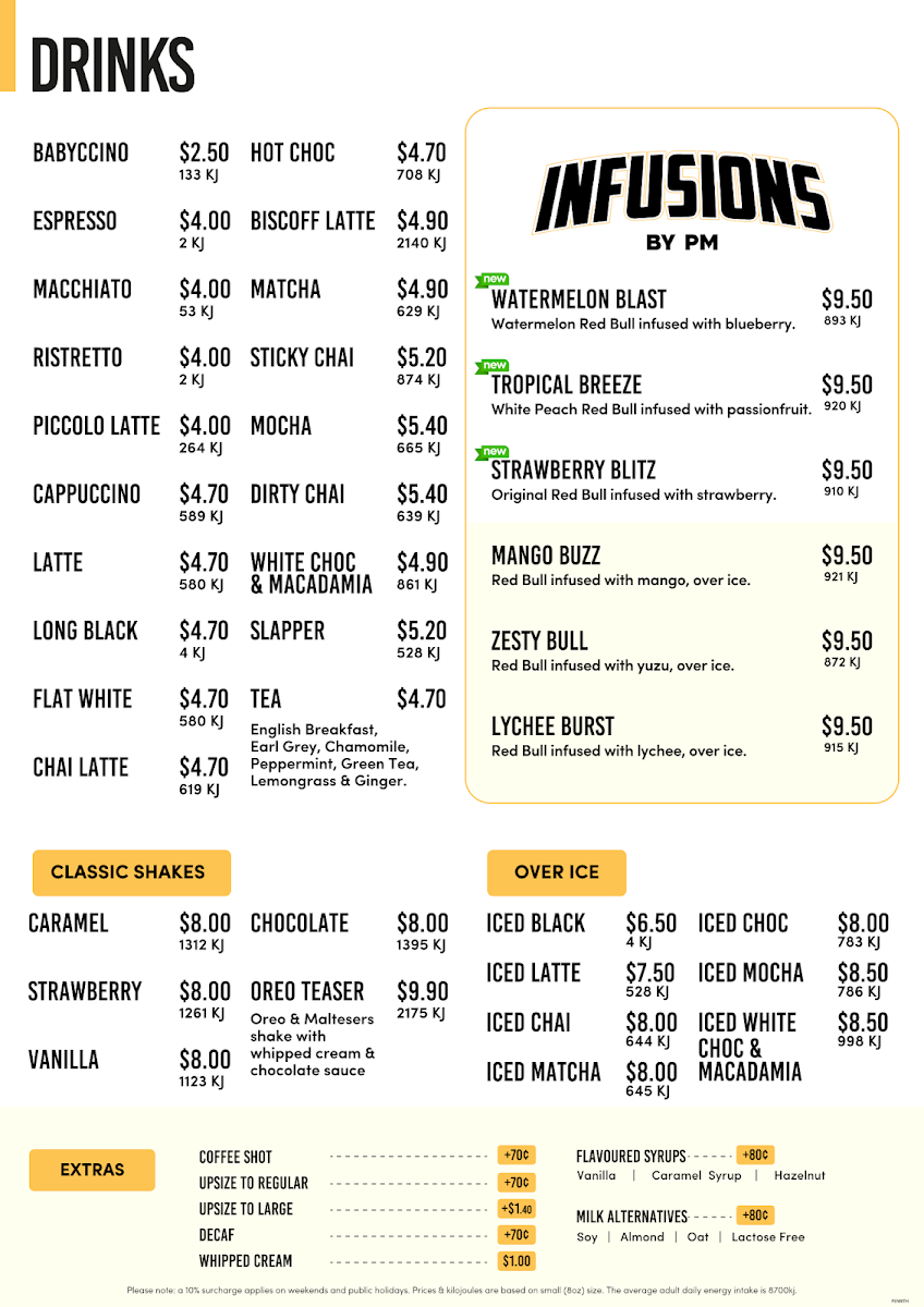 Menu, Piccolo Me 121 henry st