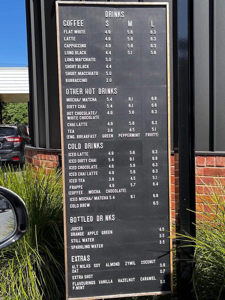Menu, First Things First Coffee
