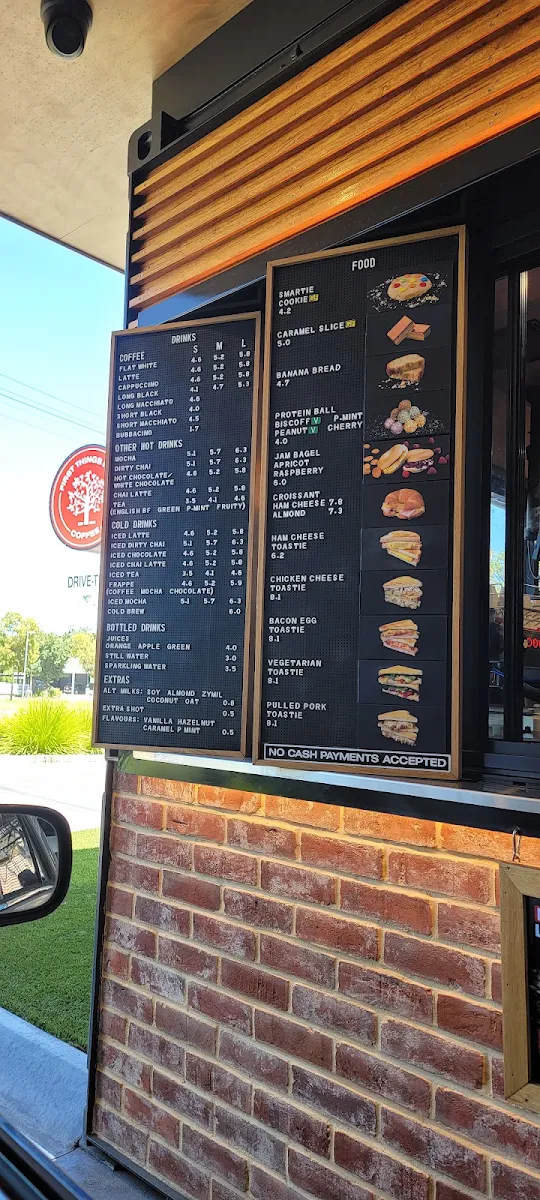 Menu, First Things First Coffee