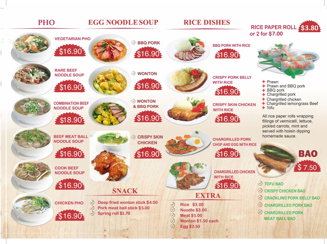 Menu, Wow Banh Mi Burpengary