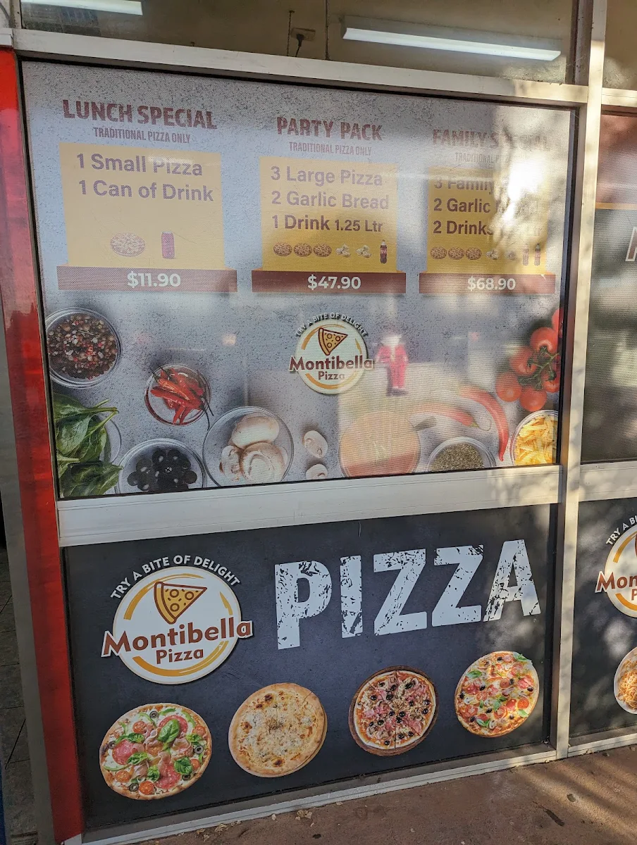 Menu, Montibella Pizza
