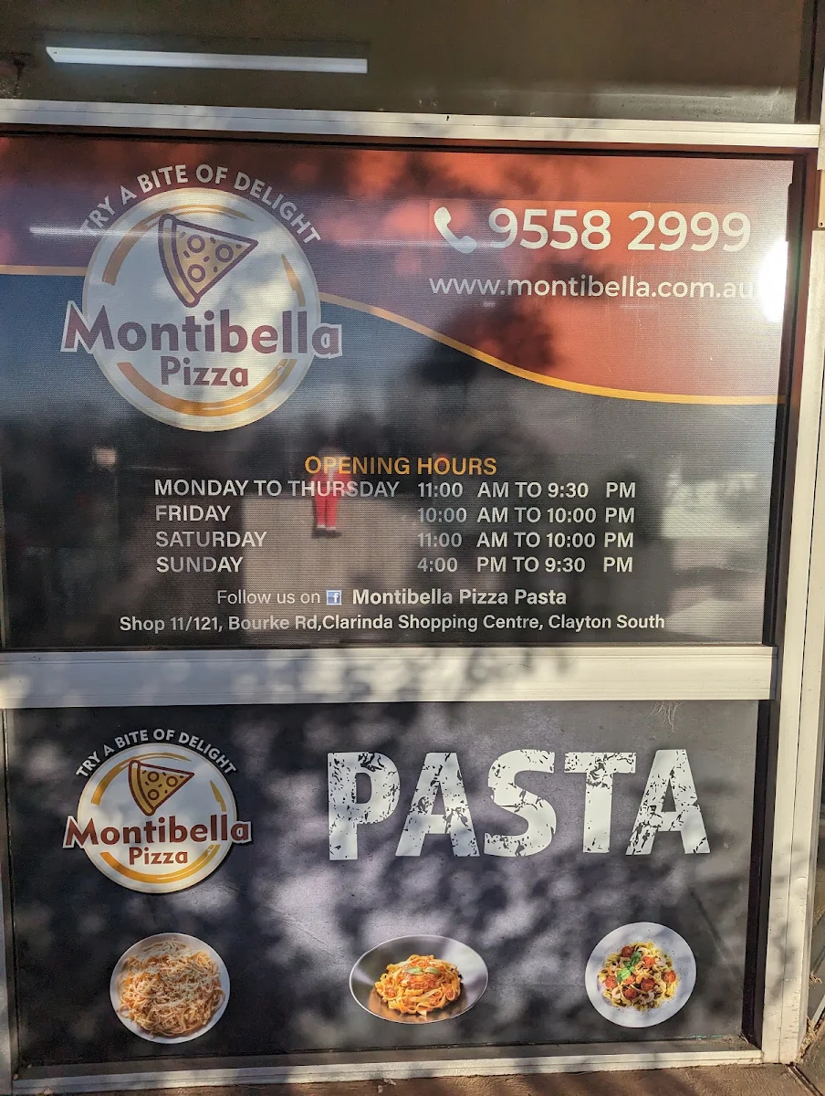 Menu, Montibella Pizza