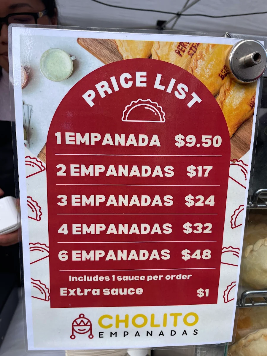 Menu, Cholito Empanadas