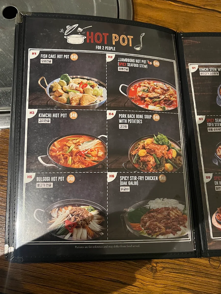 Menu, BT Korean BBQ