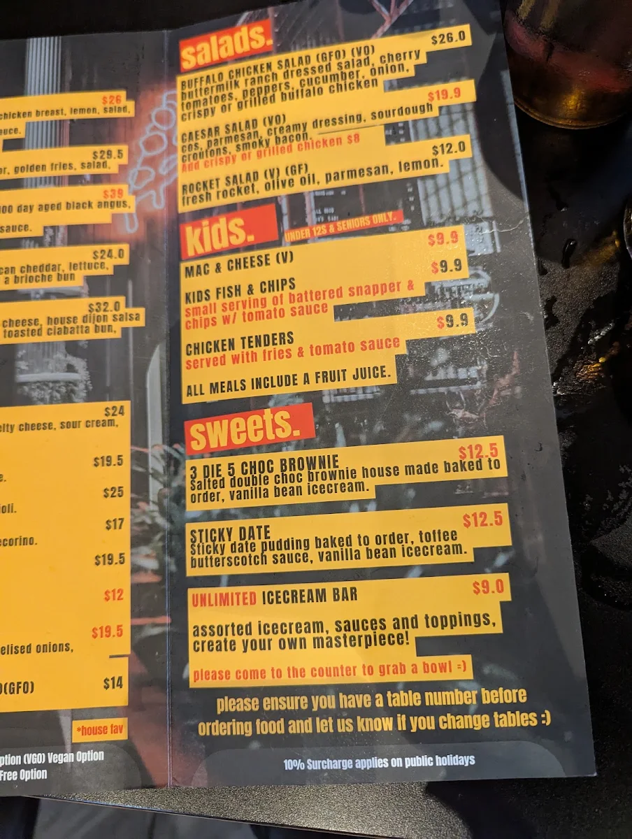 Menu, Last Slice Midland