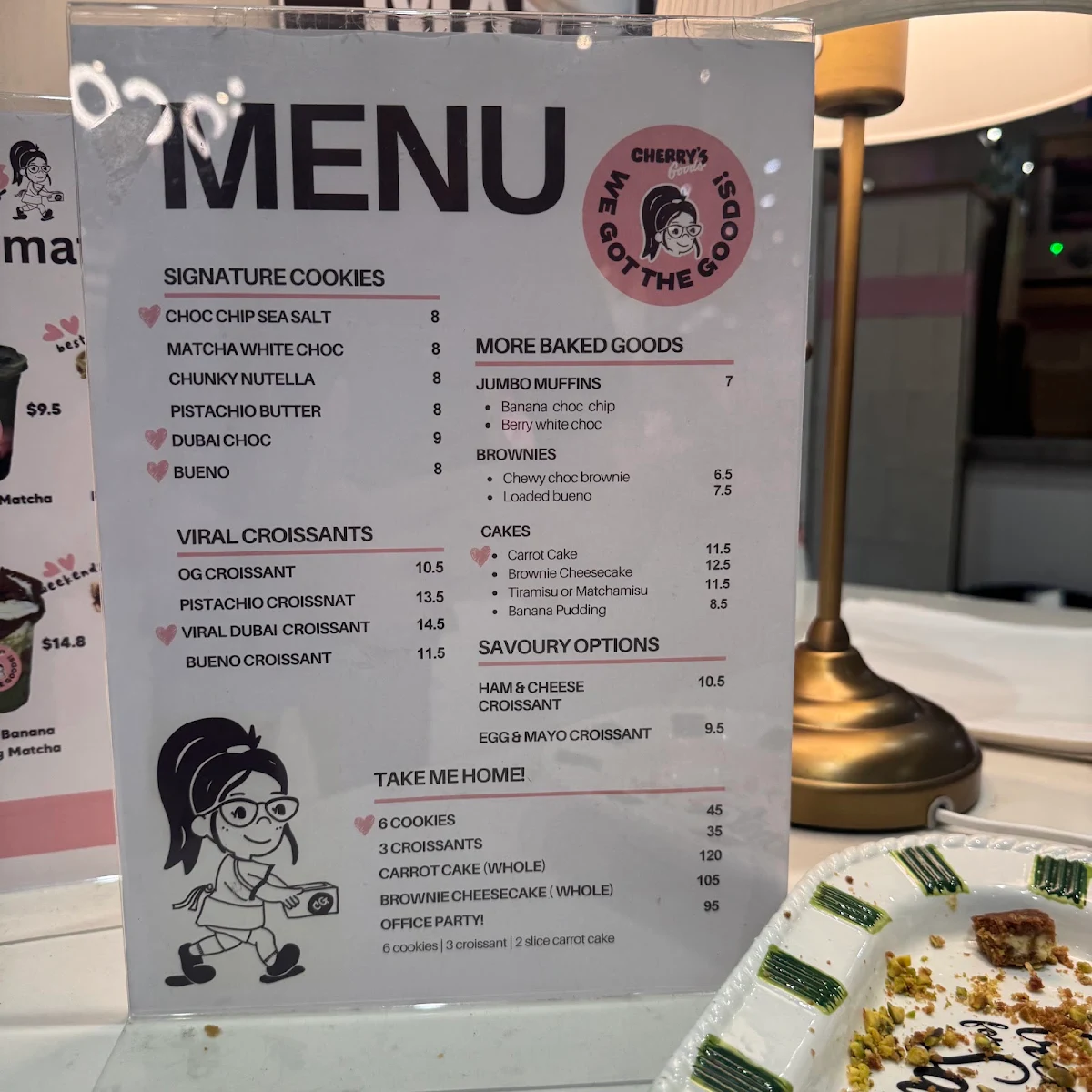 Menu, Cherry's Goods Macquarie Centre