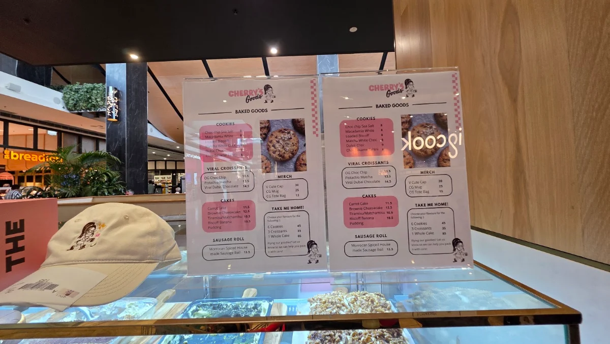 Menu, Cherry's Goods Macquarie Centre