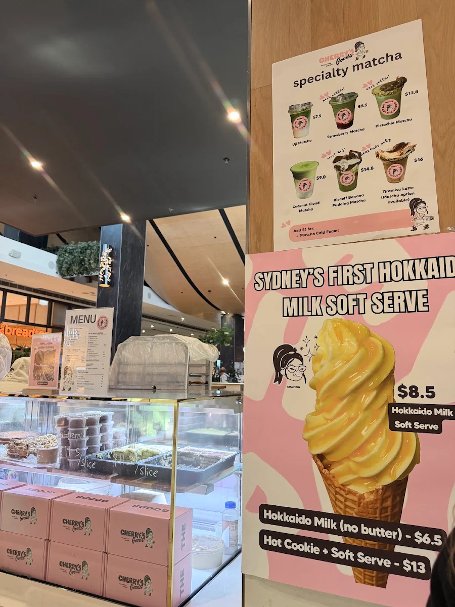 Menu, Cherry's Goods Macquarie Centre