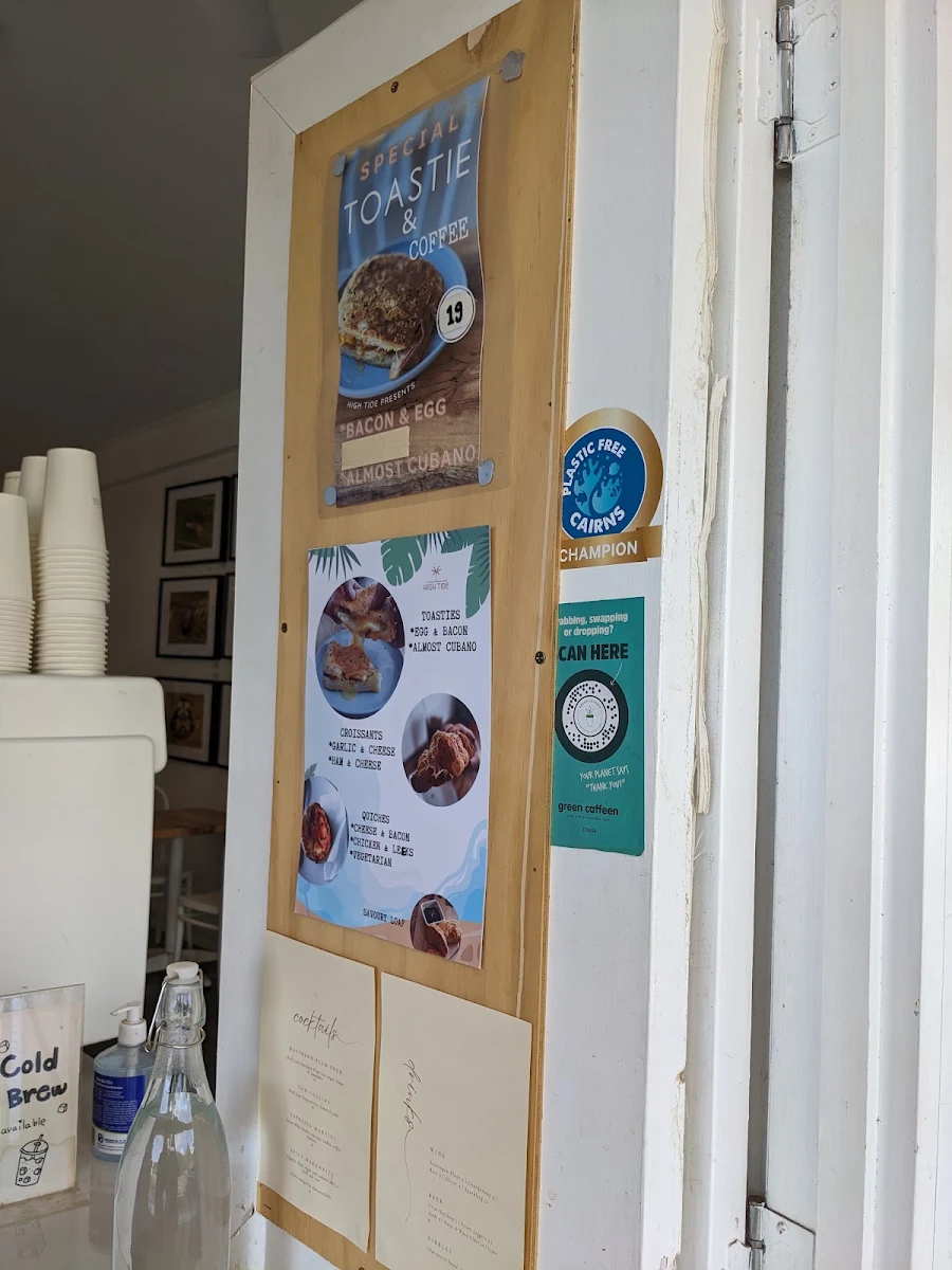 Menu, High Tide Coffee