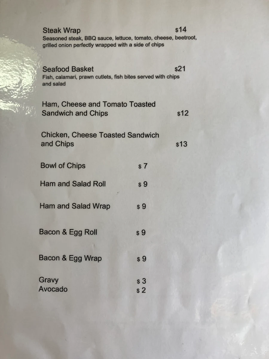 Menu, Michaels Cafe