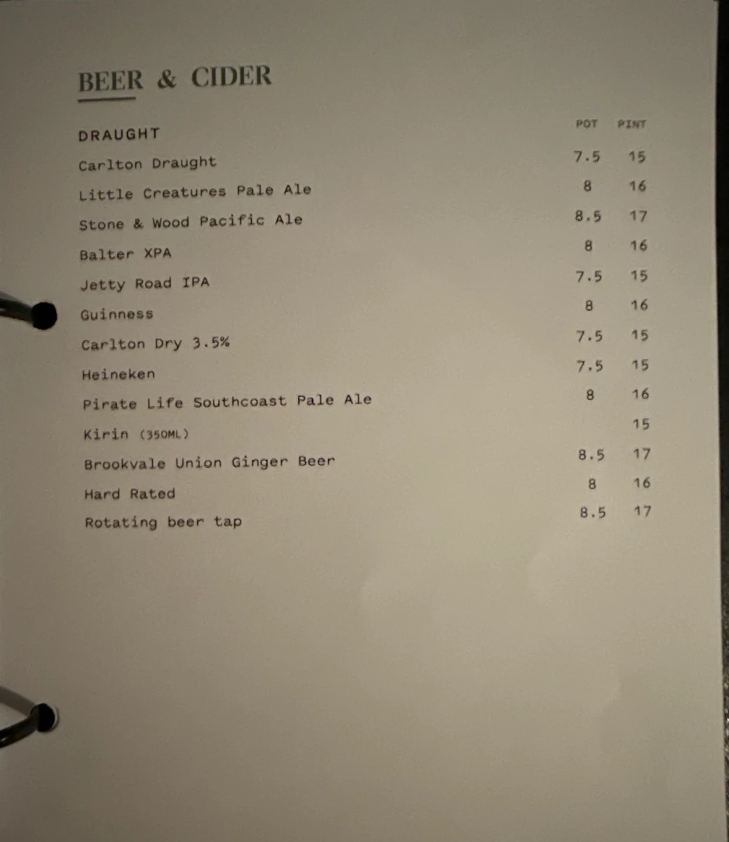 Menu, Ludlow Bar & Dining Room
