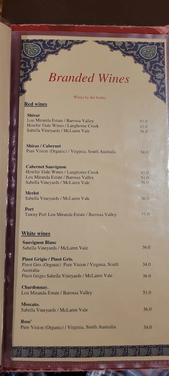 Menu, AliQapu