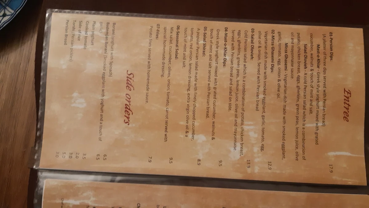 Menu, AliQapu