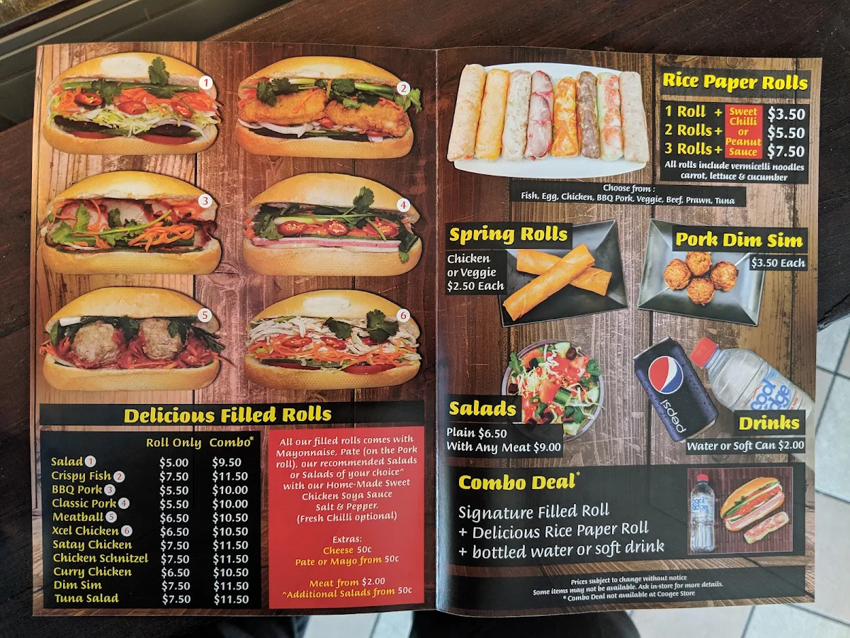 Menu, Xcel Roll