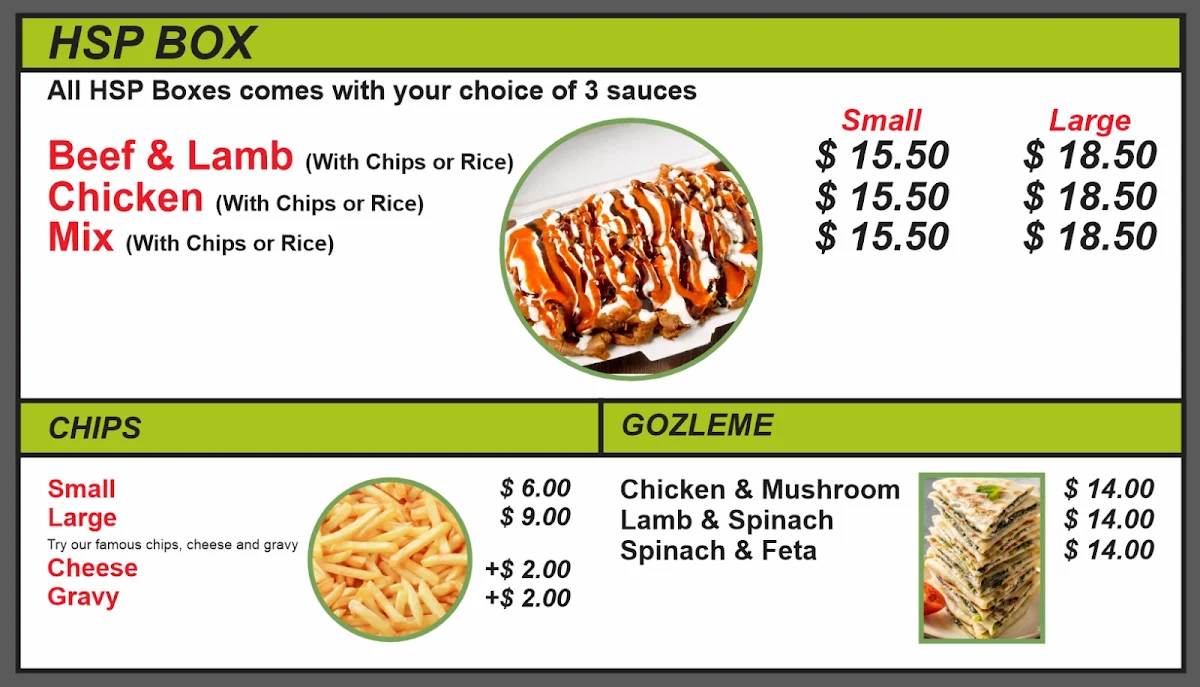 Menu, The Forest Kebab