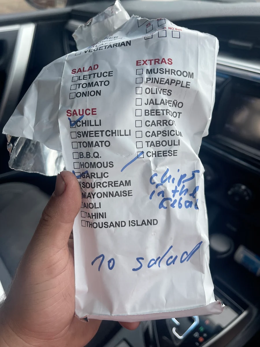 Menu, The Forest Kebab
