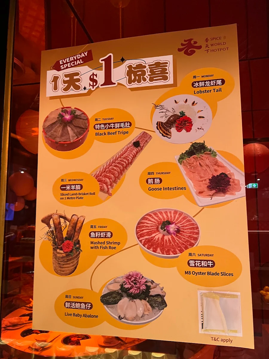Menu, Spice World
