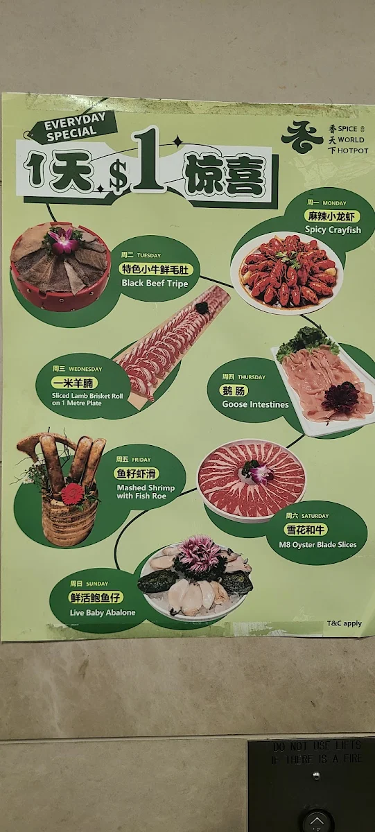 Menu, Spice World