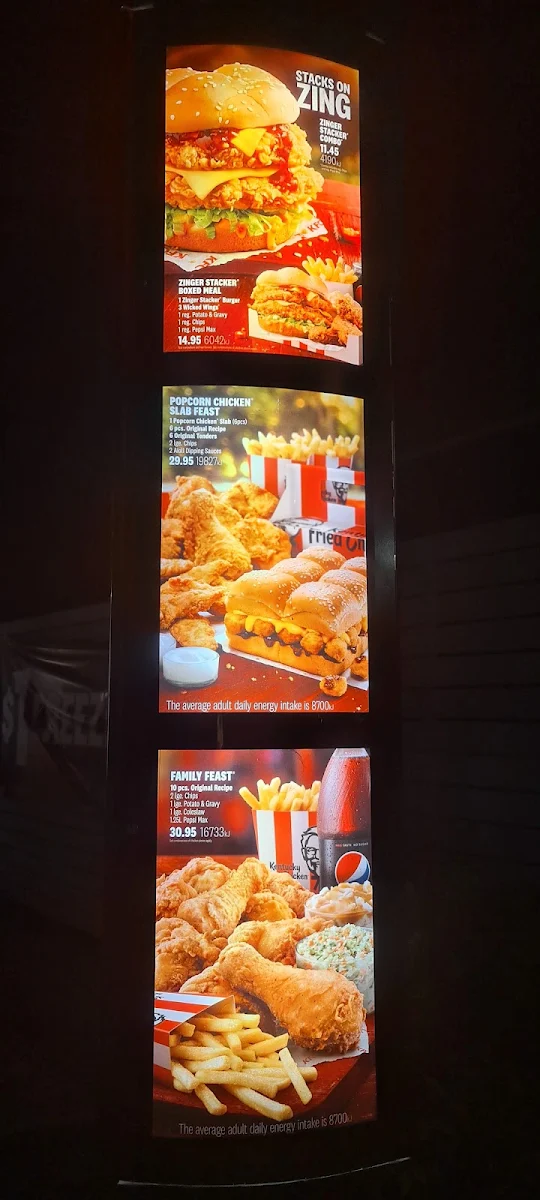 Menu, KFC Ashburton