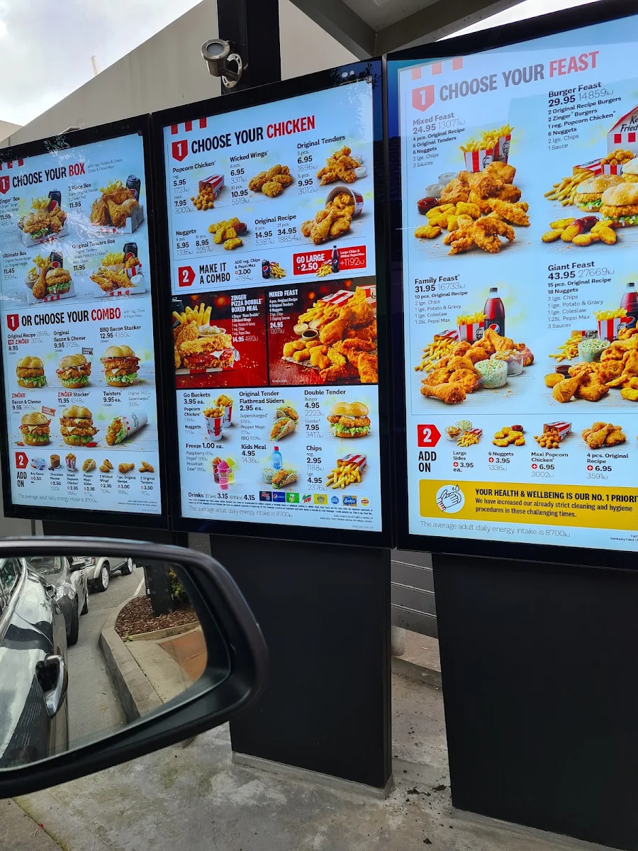 Menu, KFC Ashburton