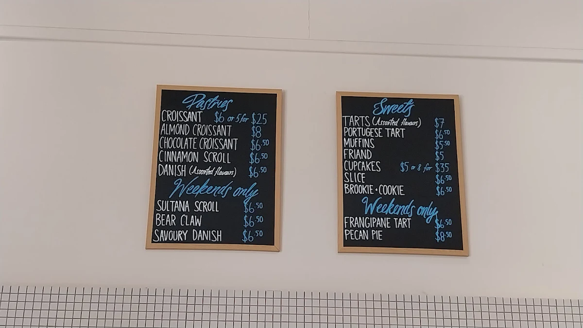 Menu, Knead Patisserie