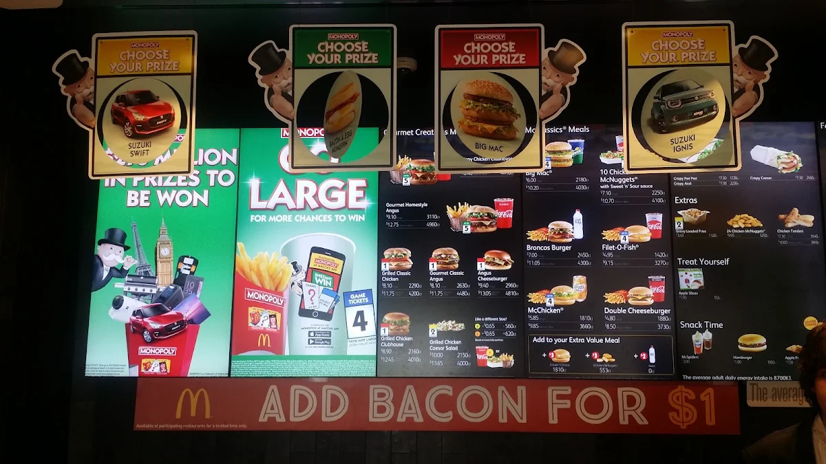 Menu, McDonald's Sunnybank