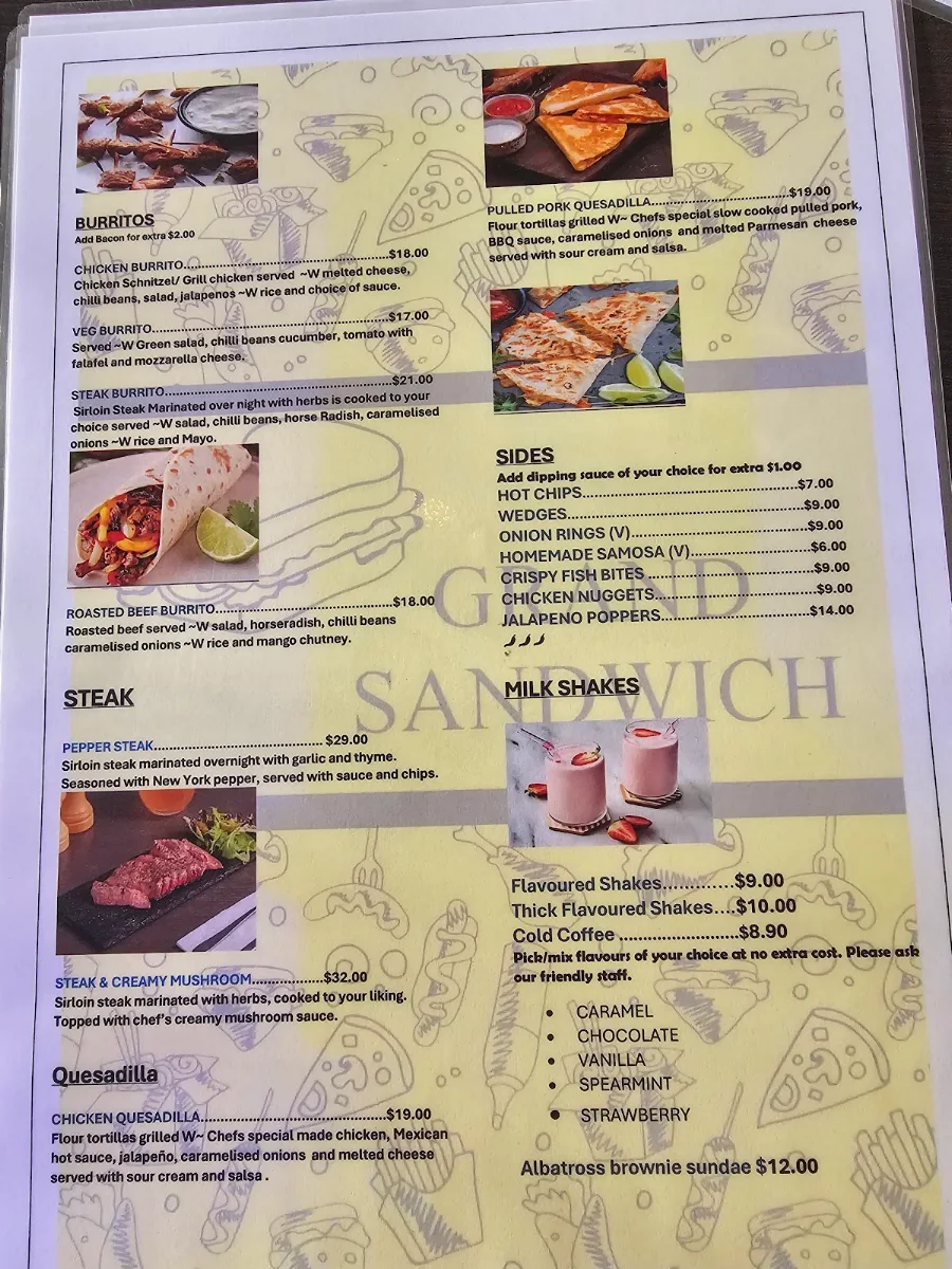 Menu, Albatross Restaurant & Bar