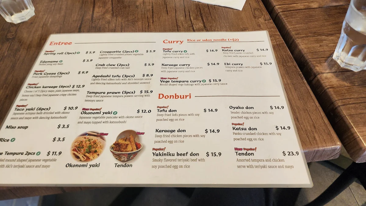 Menu, Aki 秋 Japanese Restaurant