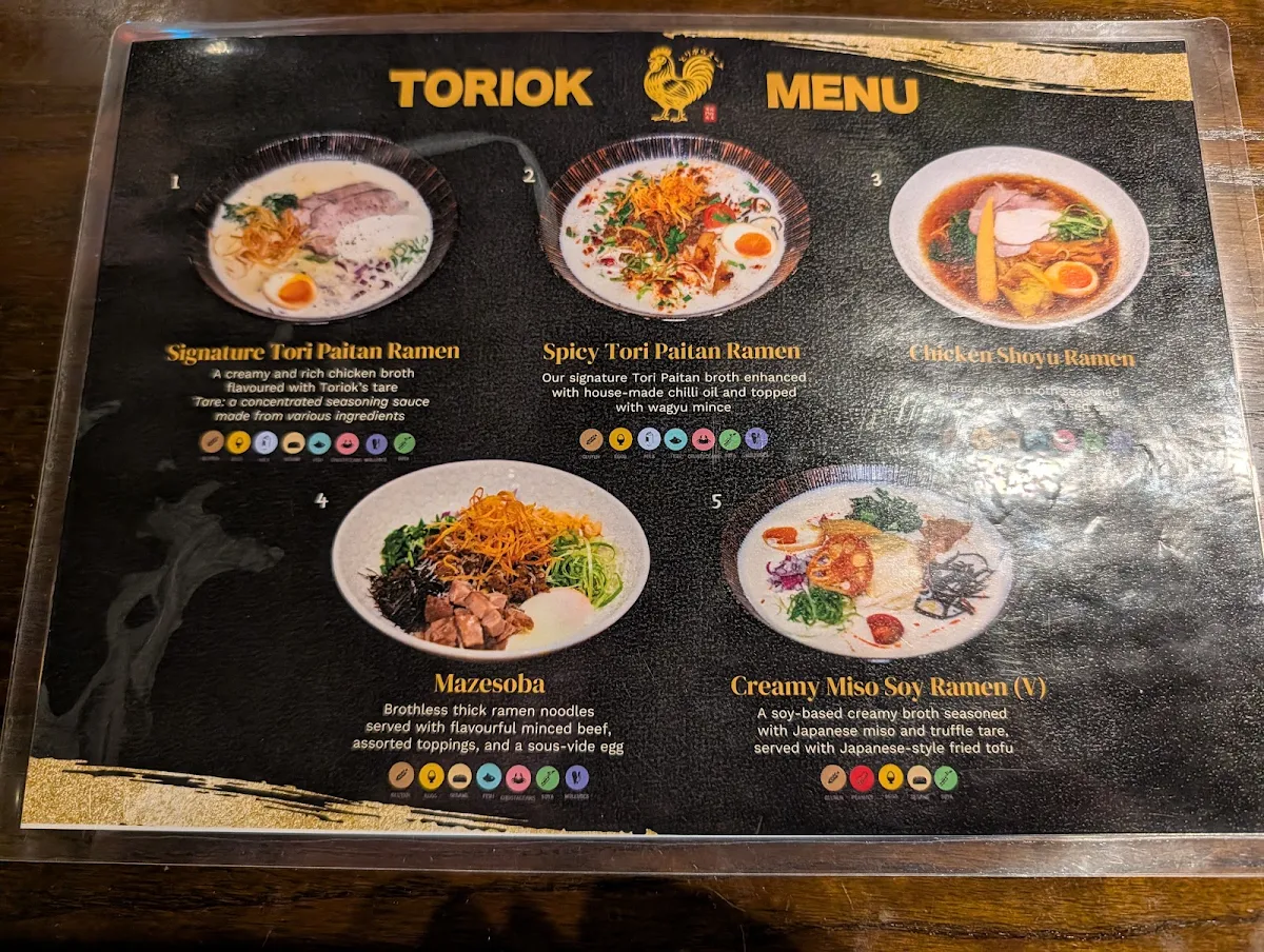 Menu, Toriok Ramen