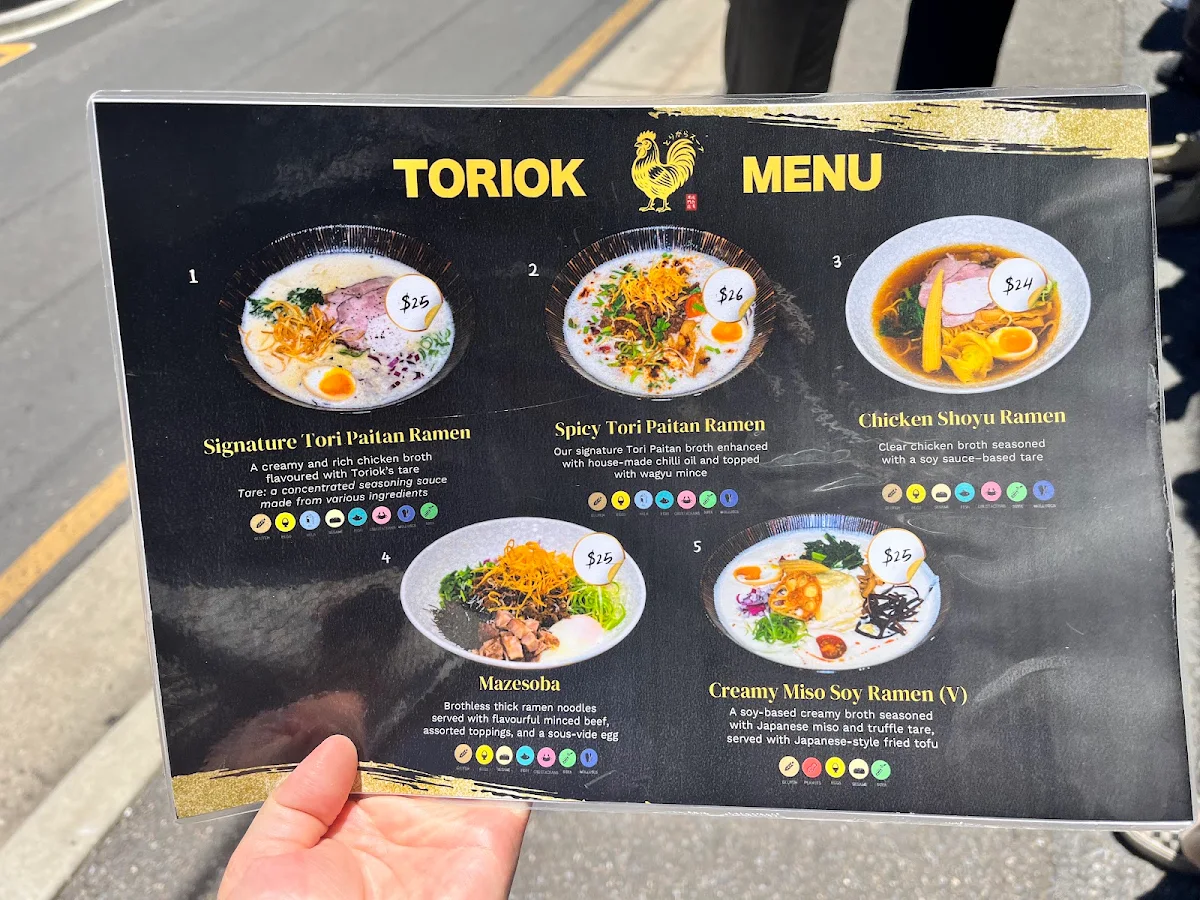 Menu, Toriok Ramen