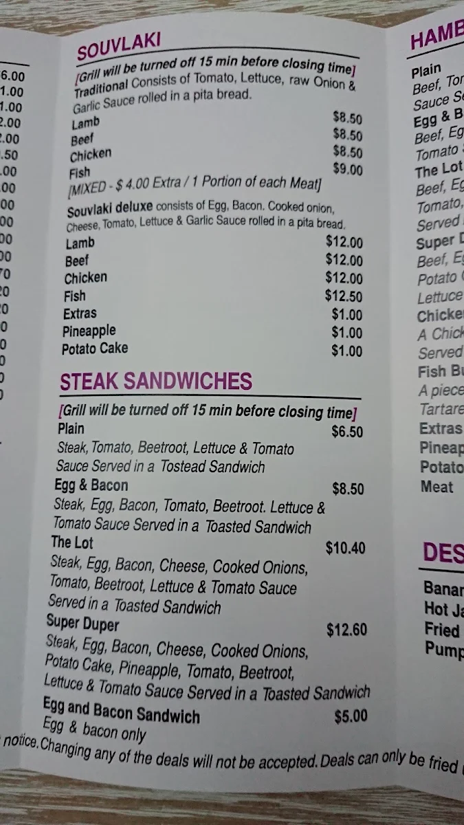 Menu, Seafood Delish