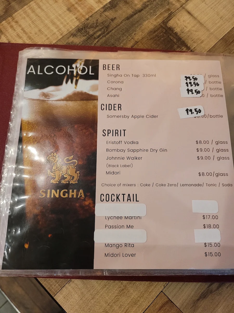 Menu, DoDee Paidang Swanston