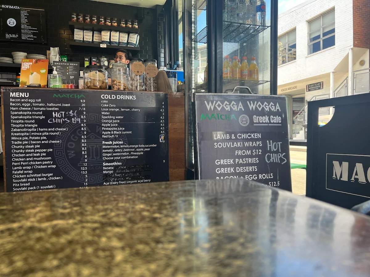 Menu, Wogga Wogga Cafe Double Bay