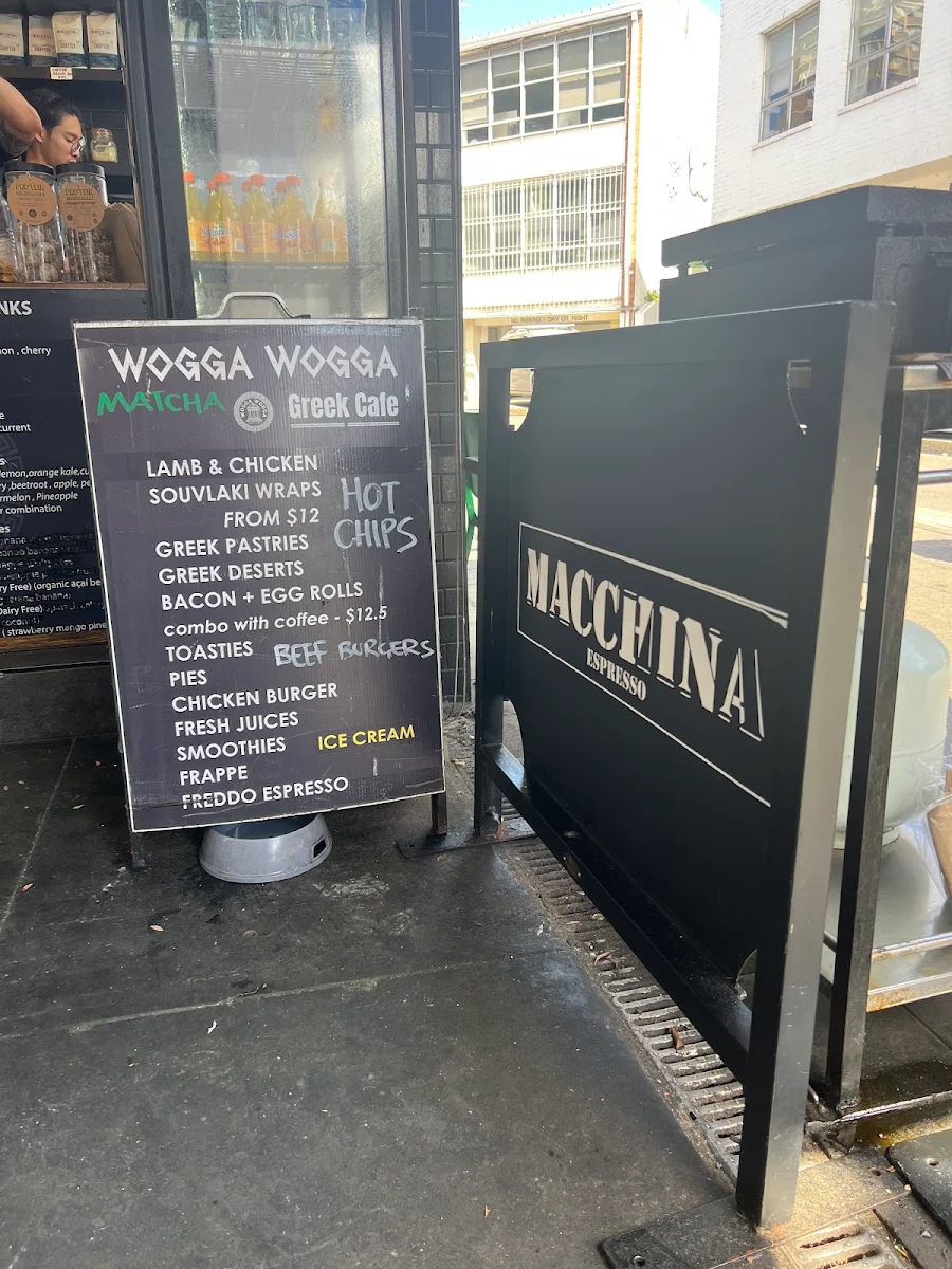 Menu, Wogga Wogga Cafe Double Bay
