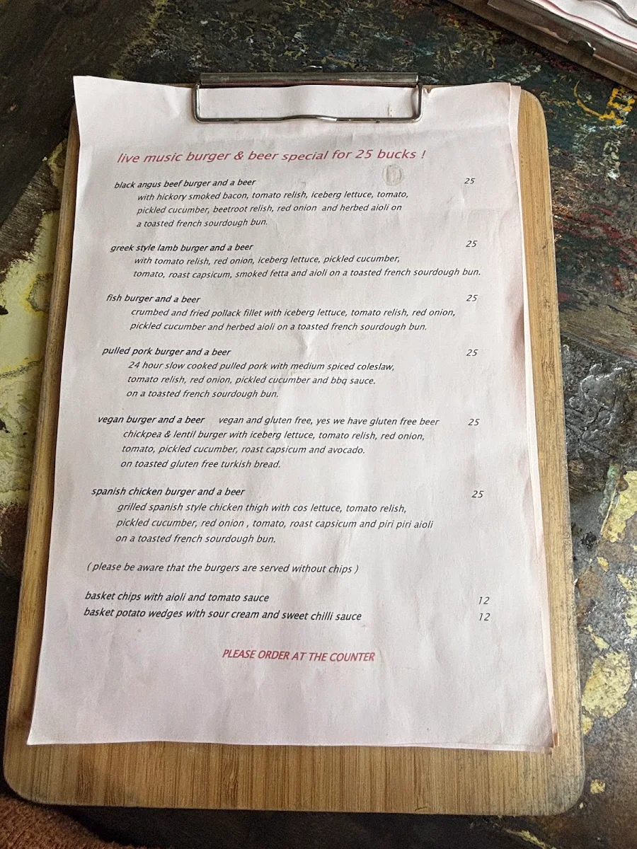 Menu, Alfresco's Garden Cafe