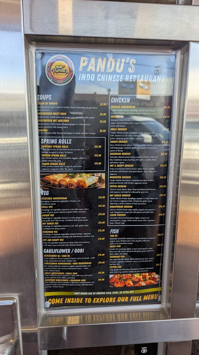 Menu, Pandu's - Clayton