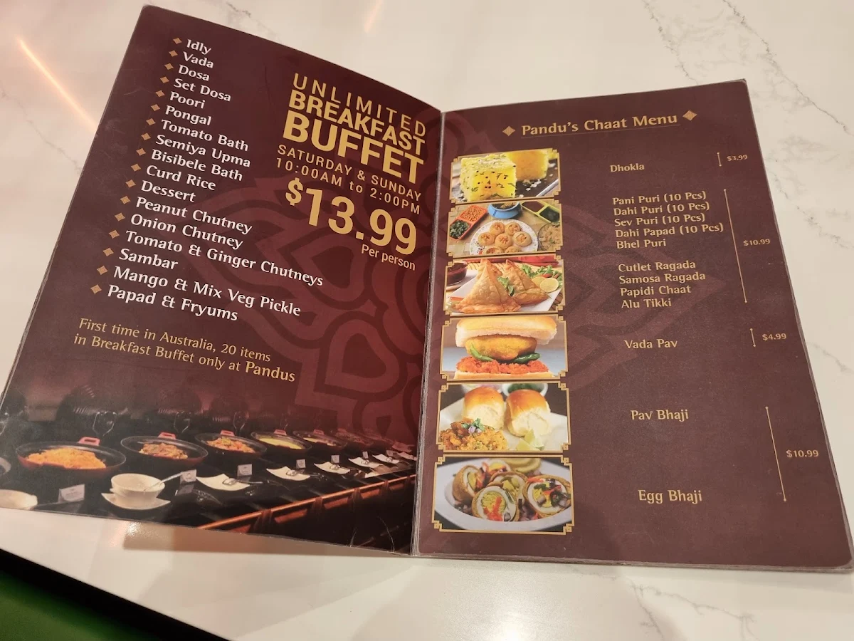 Menu, Pandu's - Clayton