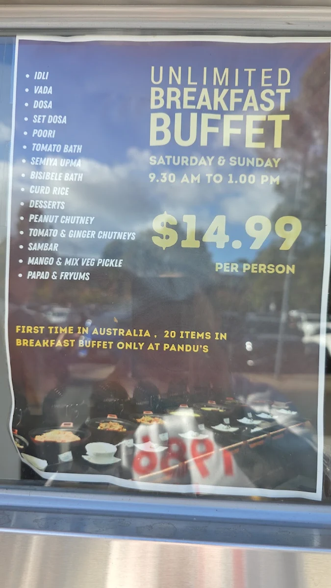 Menu, Pandu's - Clayton