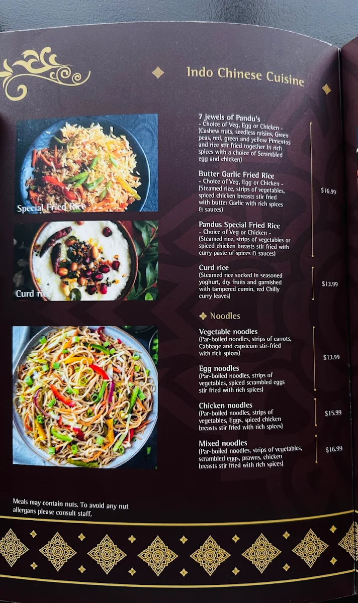 Menu, Pandu's - Footscray
