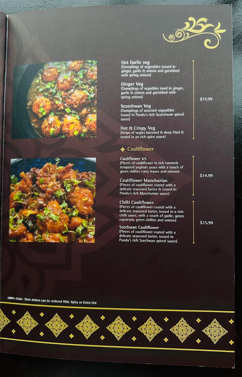 Menu, Pandu's - Footscray